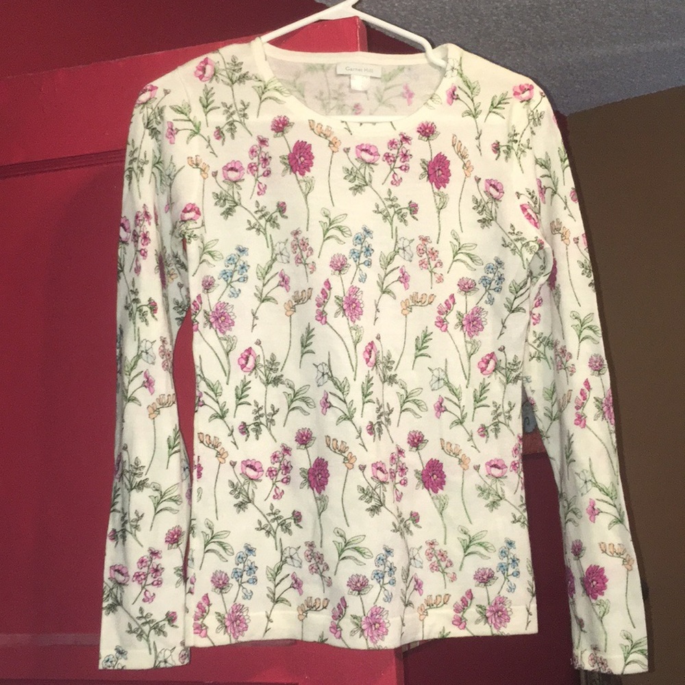 Garnet Hill Pretty Flower Long Sleeve Shirt